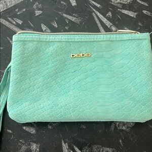 Bebe Turquoise Textured Clutch